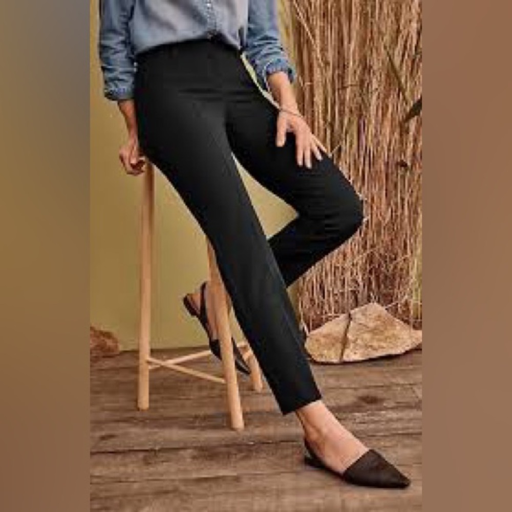 J. Jill Premium Stretch Womens Front Flat Slim Fit No Pockets In Black Sz 18